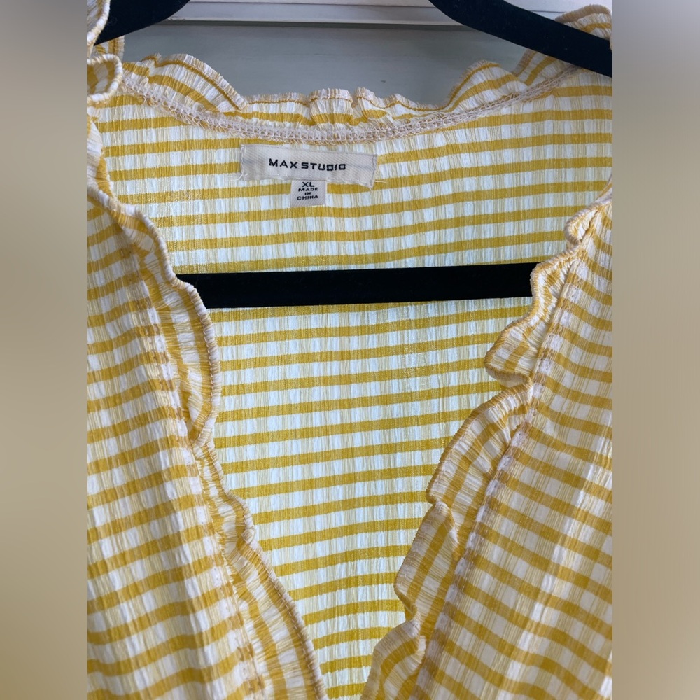 Yellow Ruffled Checkered Dress - Picture 4 of 4